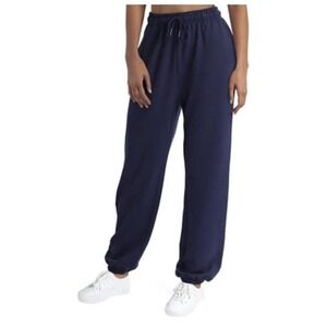 H Halston Studio Joggers Sweatpants Size L Classic Navy Blue